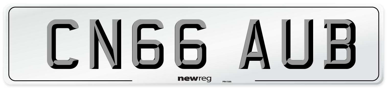 CN66 AUB Number Plate from New Reg